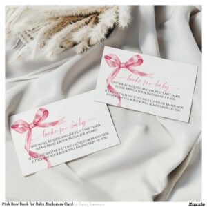 Pink Bow Book for Baby Enclosure Card