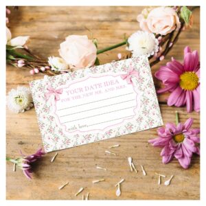 Pink Bow Bridal Shower Date Night Ideas Enclosure Card