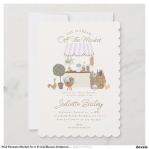 Pink Farmers Market Farm Bridal Shower Invitation