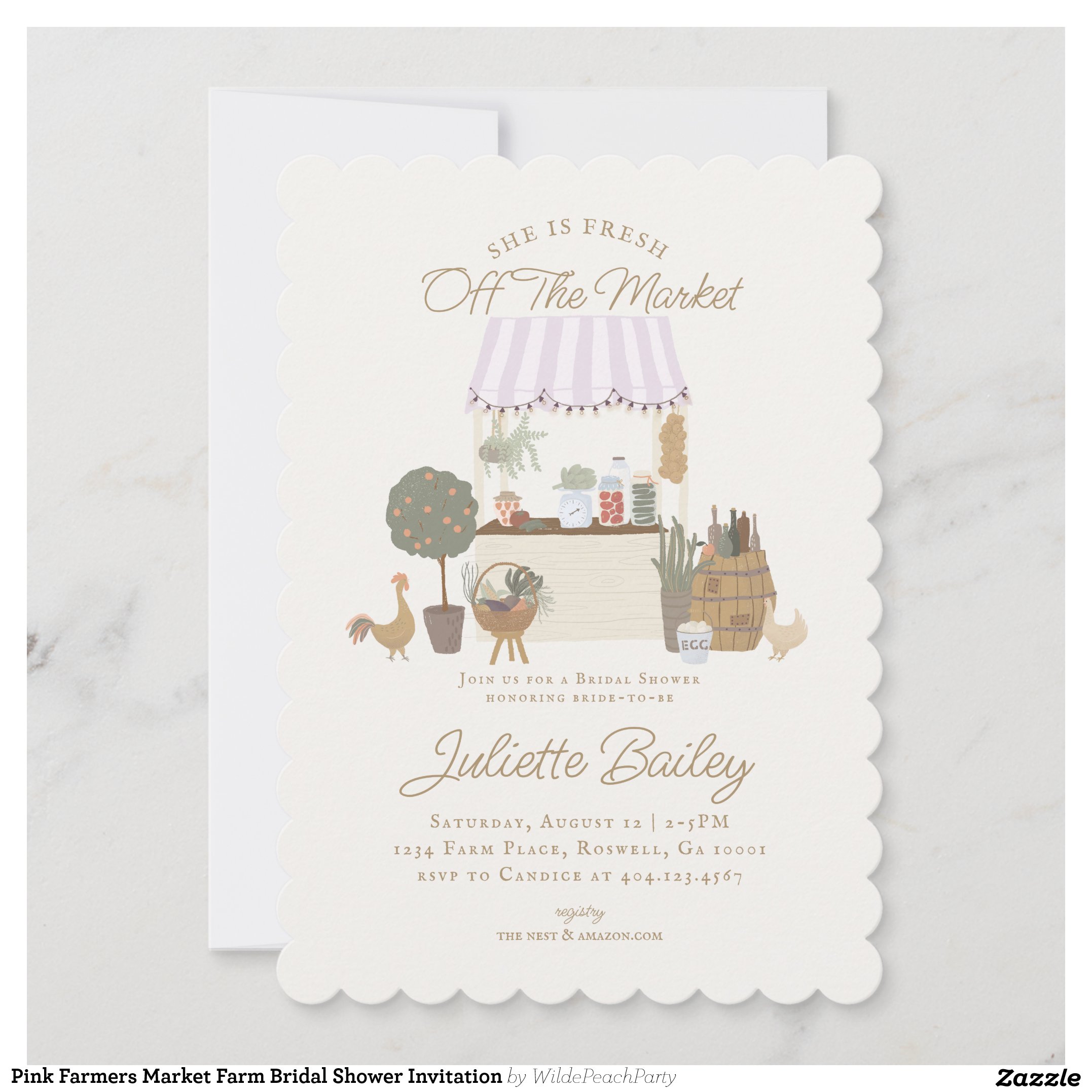 Pink Farmers Market Farm Bridal Shower Invitation
