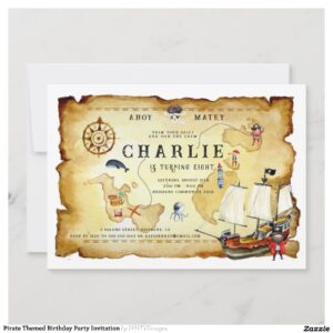 Pirate Themed Birthday Party Invitation