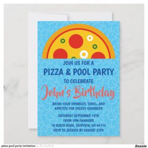 pizza pool party invitation