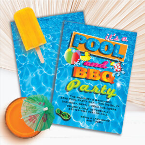 Pool and BBQ Party Invitations