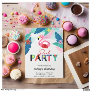 Pool Party Birthday Invitation