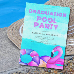 Pool Party Graduation Invitation