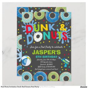 Pool Party Invitation Dunk And Donuts Pool Party