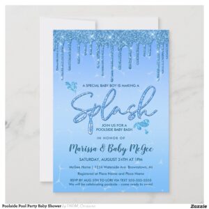 Poolside Pool Party Baby Shower Invitation