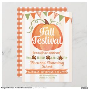 Pumpkin Harvest Fall Festival Invitation