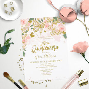 Quinceanera Butterfly Invitation Spanish Wording