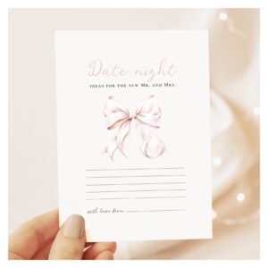 Romantic Pink Bow Bridal Shower Date Night Card