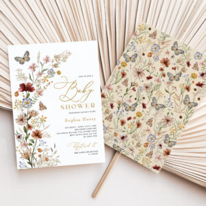 Rustic Boho Wildflower Garden Baby Shower Invitation