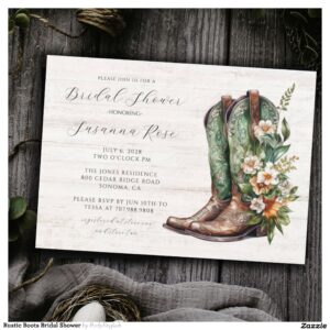 Rustic Boots Bridal Shower Invitation