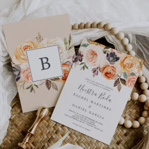 Rustic Earth Florals Spanish Nuestra Boda Invitation