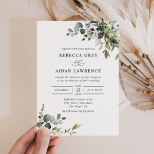 Rustic Eucalyptus Greenery Wedding Invitation