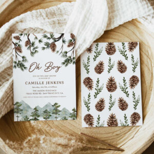 Rustic Forest Boy Baby Shower Invitation