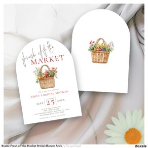 Rustic Fresh off the Market Bridal Shower Arch Invitation