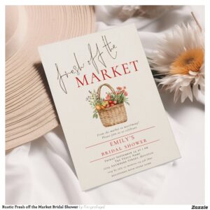 Rustic Fresh off the Market Bridal Shower Invitation