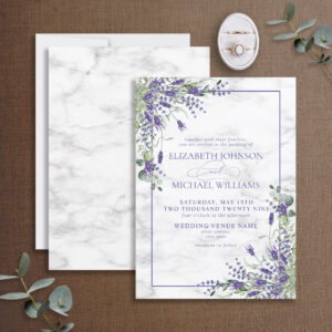 Rustic Lavender Eucalyptus Greenery Wedding Invitation