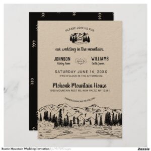 Rustic Mountain Wedding Invitation