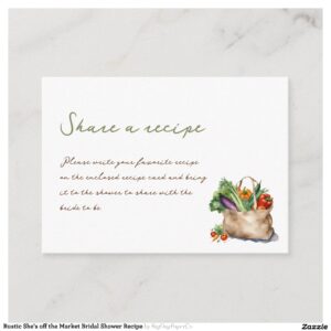 Rustic She's off the Market Bridal Shower Recipe Enclosure Card