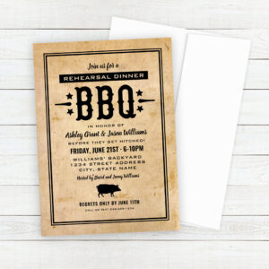 Rustic Wedding Rehearsal Dinner BBQ Invitation