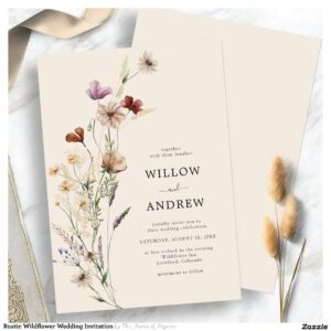 Rustic Wildflower Wedding Invitation
