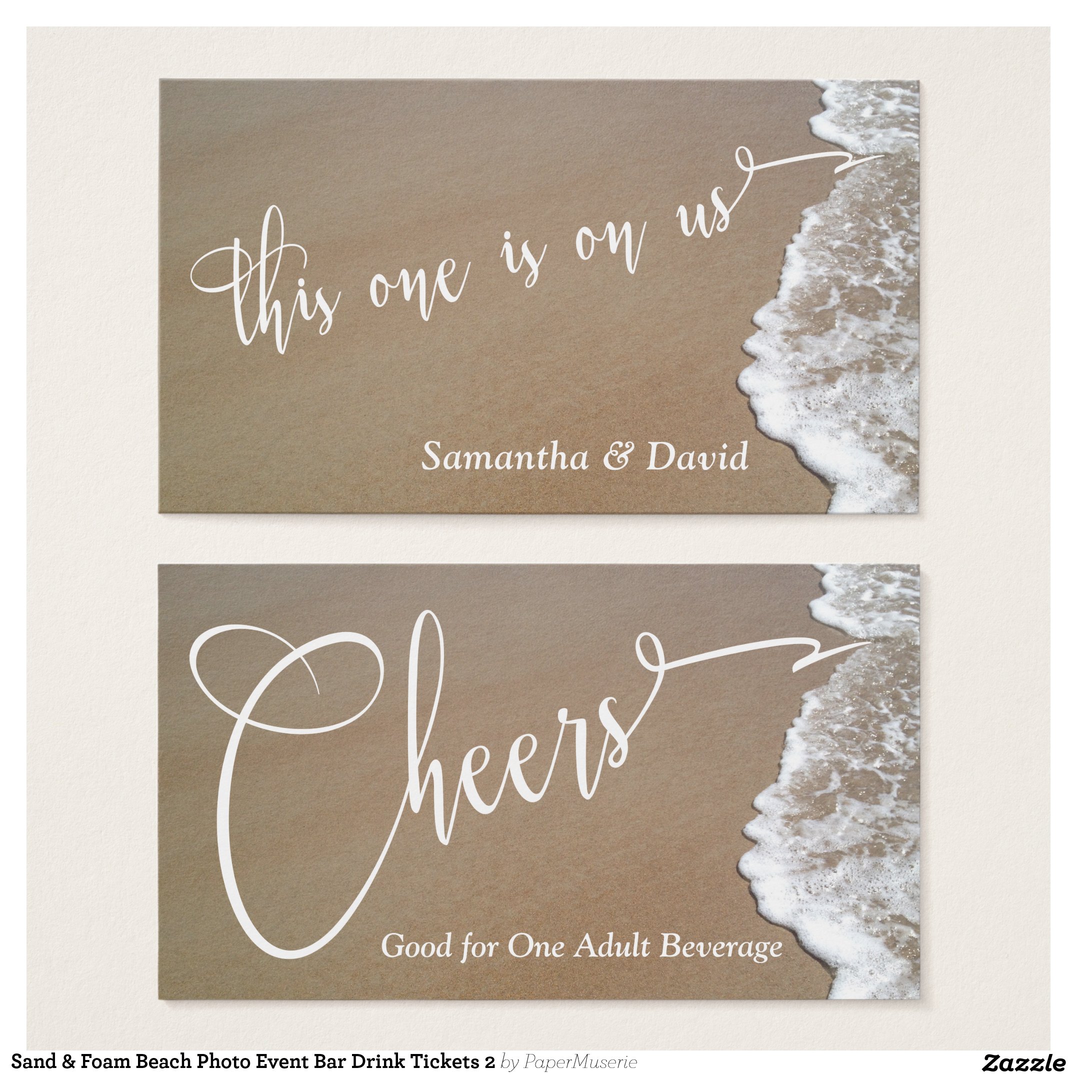 Sand & Foam Beach Photo Event Bar Drink Tickets 2