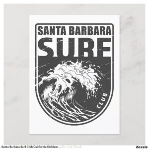 Santa Barbara Surf Club California Emblem Postcard