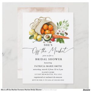 She is off the Market Farmers Market Bridal Shower Invitation