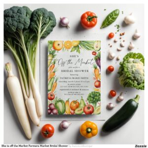 She is off the Market Farmers Market Bridal Shower Invitation