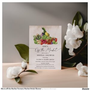 She is off the Market Farmers Market Bridal Shower Invitation