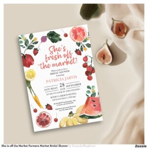 She is off the Market Farmers Market Bridal Shower Invitation