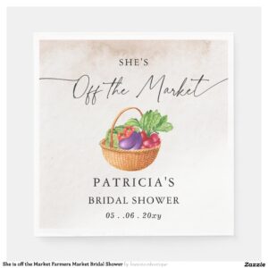 She is off the Market Farmers Market Bridal Shower Napkins