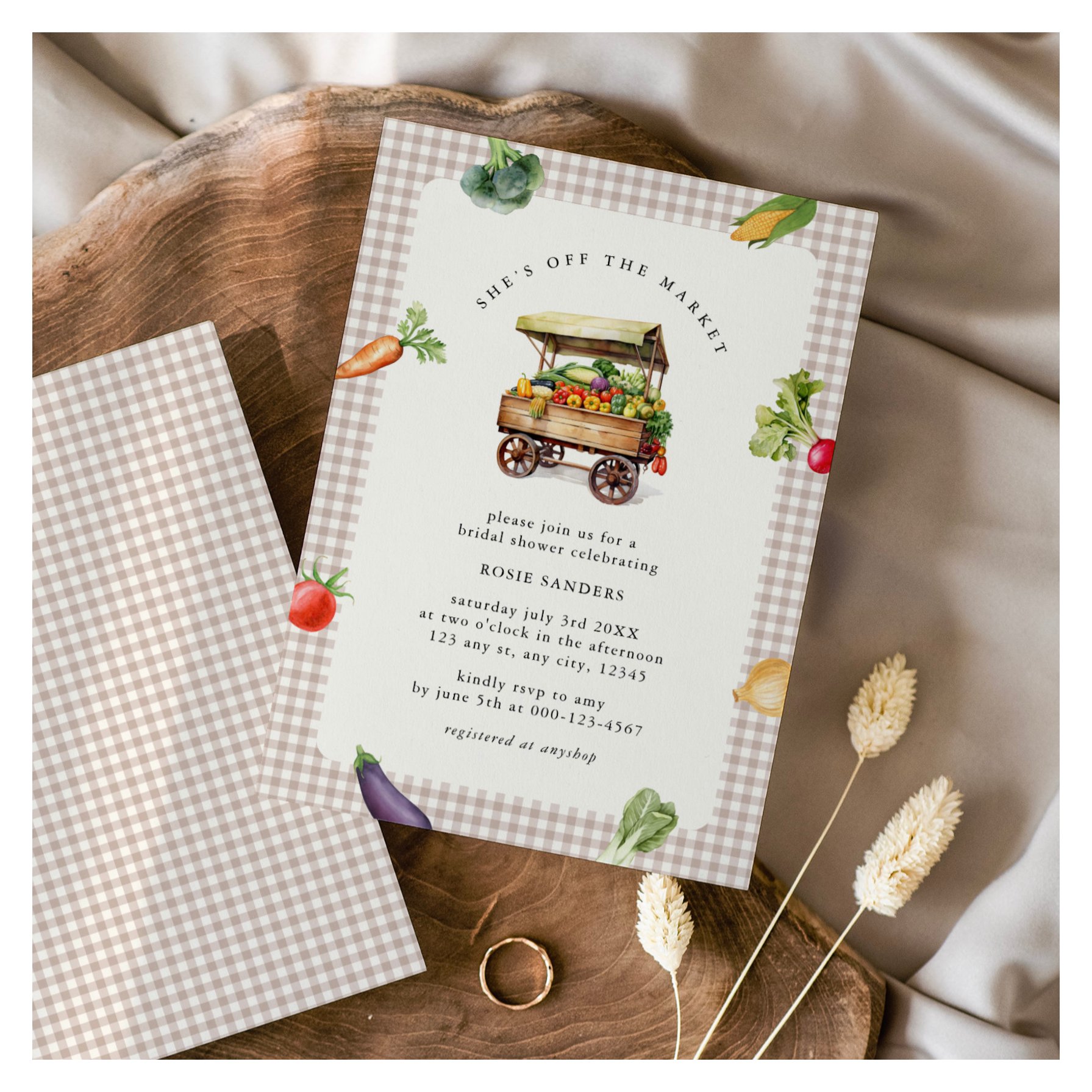 She?s Fresh Off The Market Bridal Shower Invitation