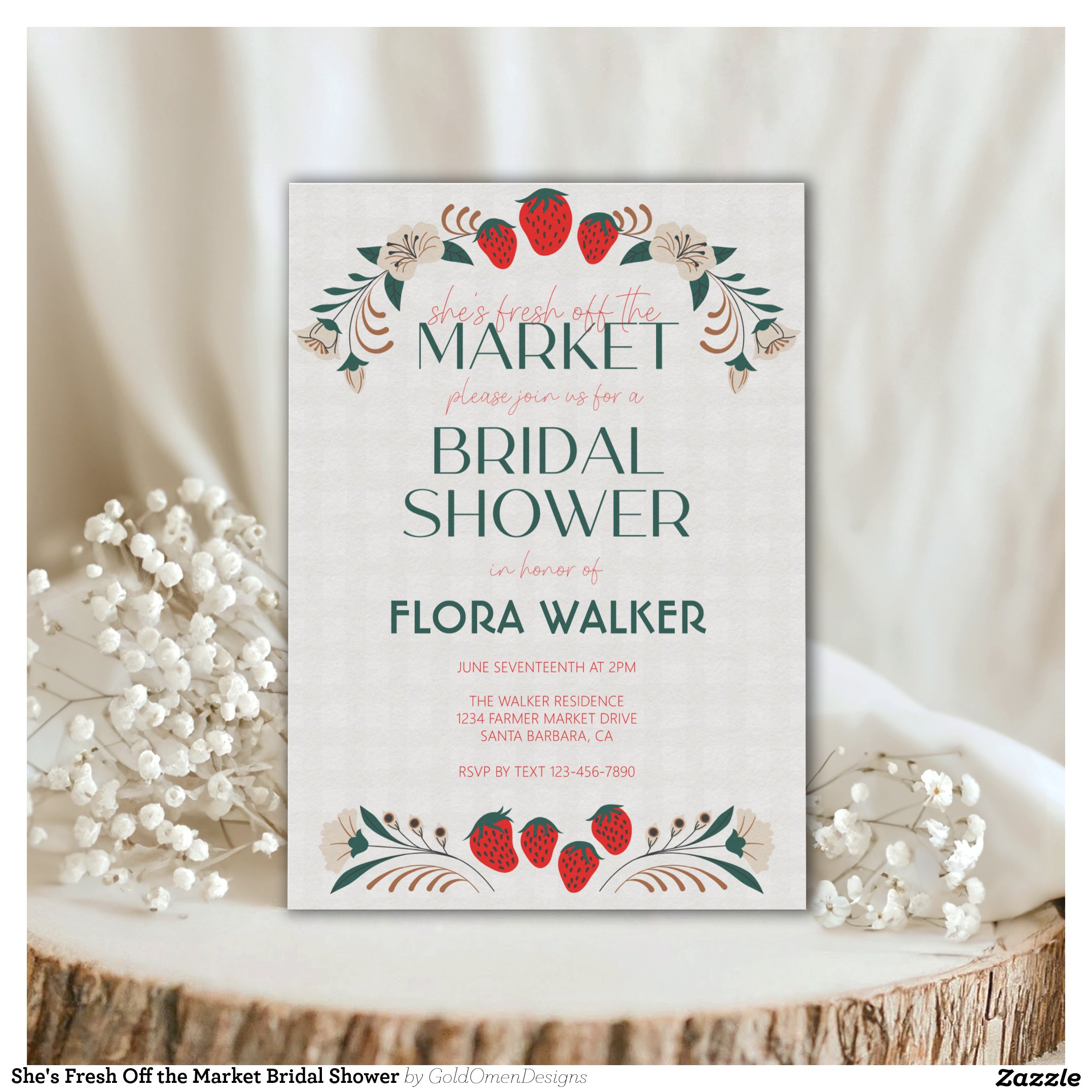 She's Fresh Off the Market Bridal Shower Invitation