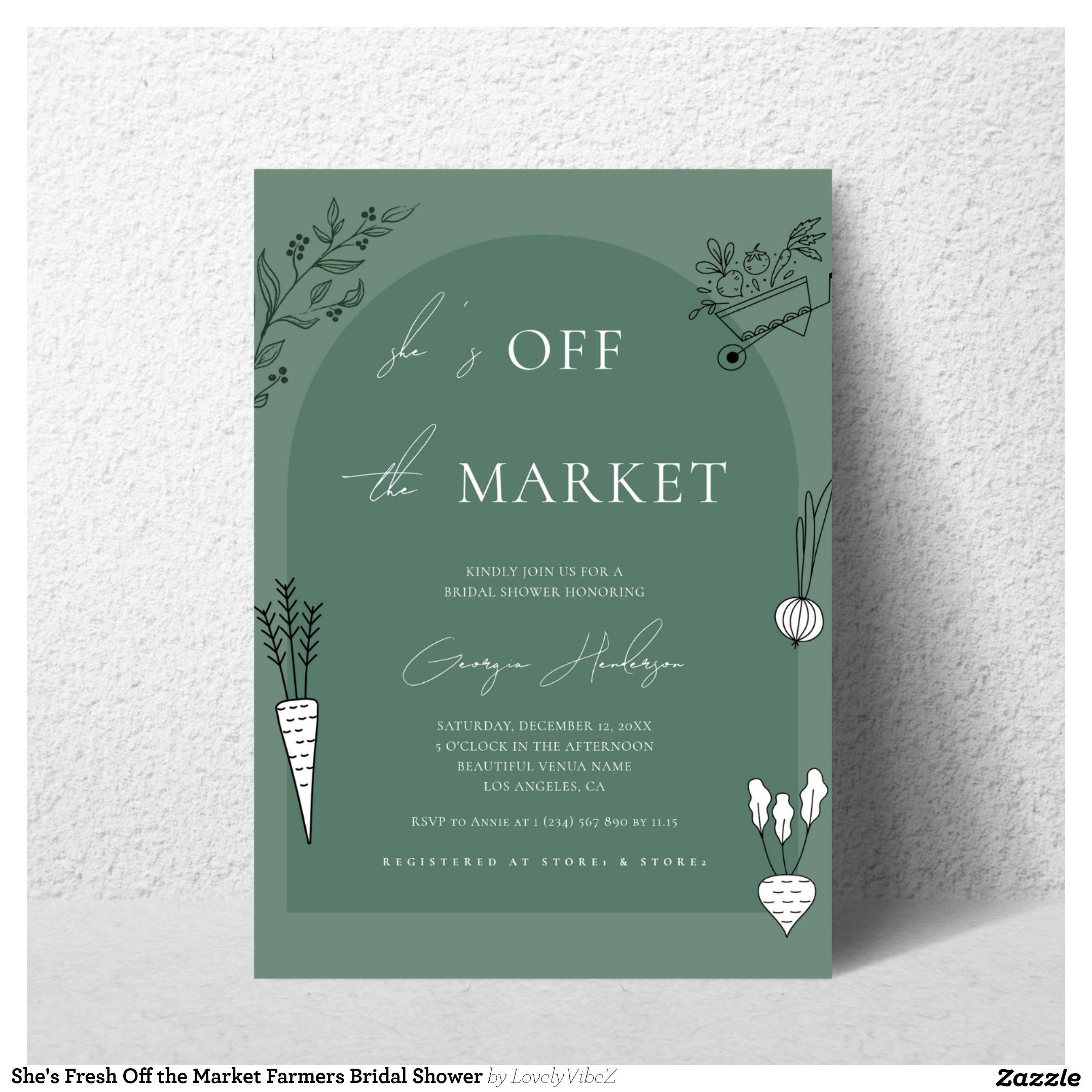 She's Fresh Off the Market Farmers Bridal Shower Invitation