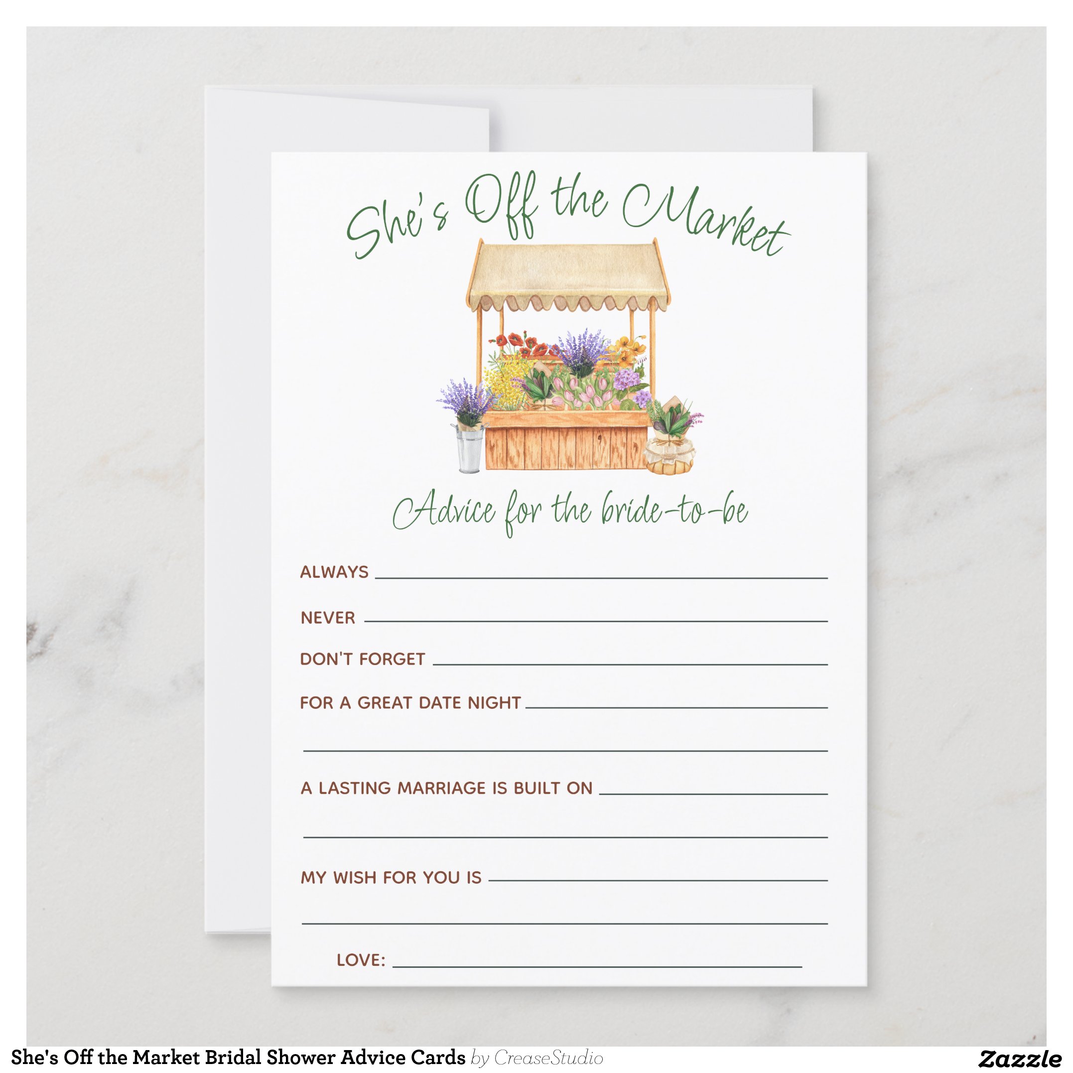 She's Off the Market Bridal Shower Advice Cards