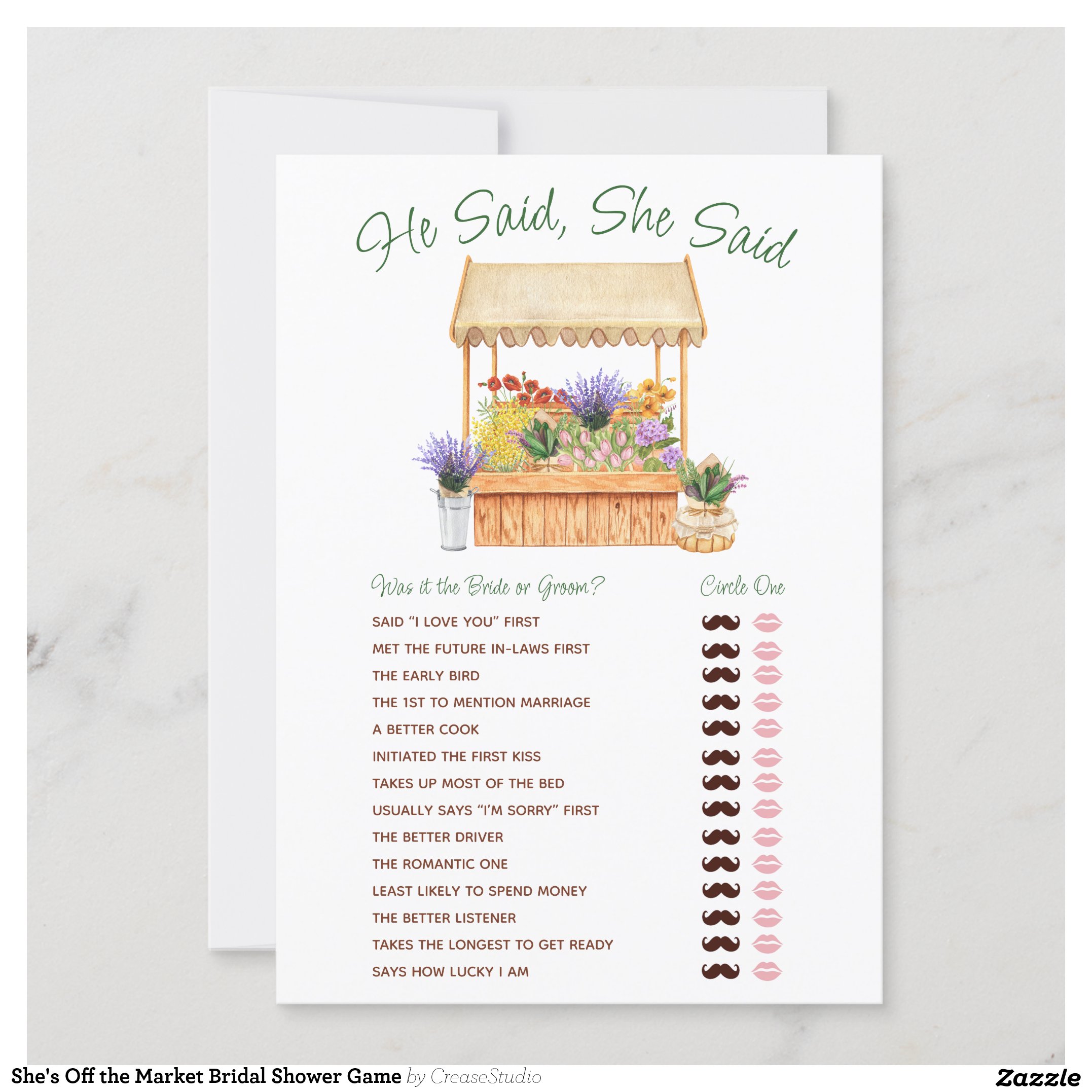 She's Off the Market Bridal Shower Game Invitation