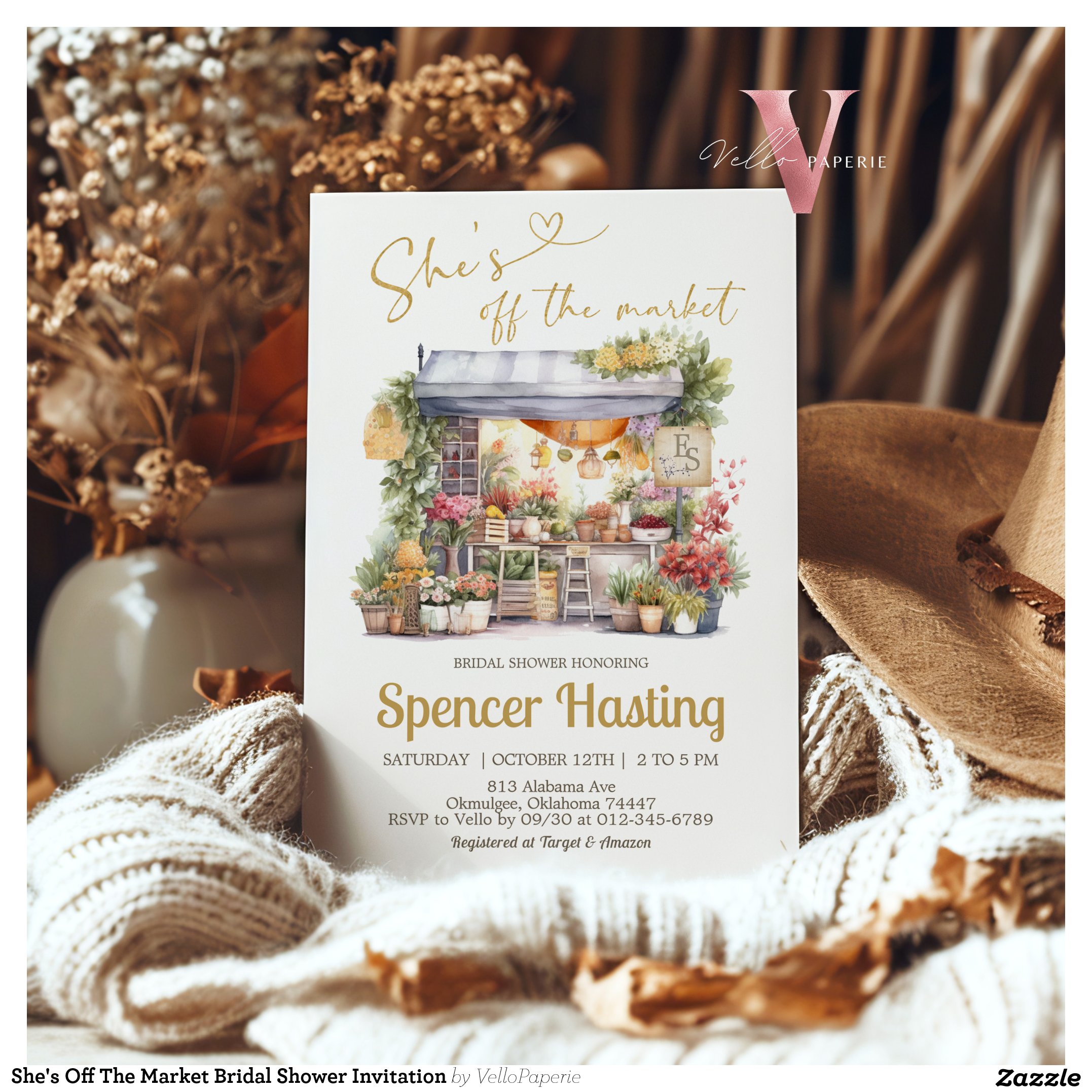 She's Off The Market Bridal Shower Invitation