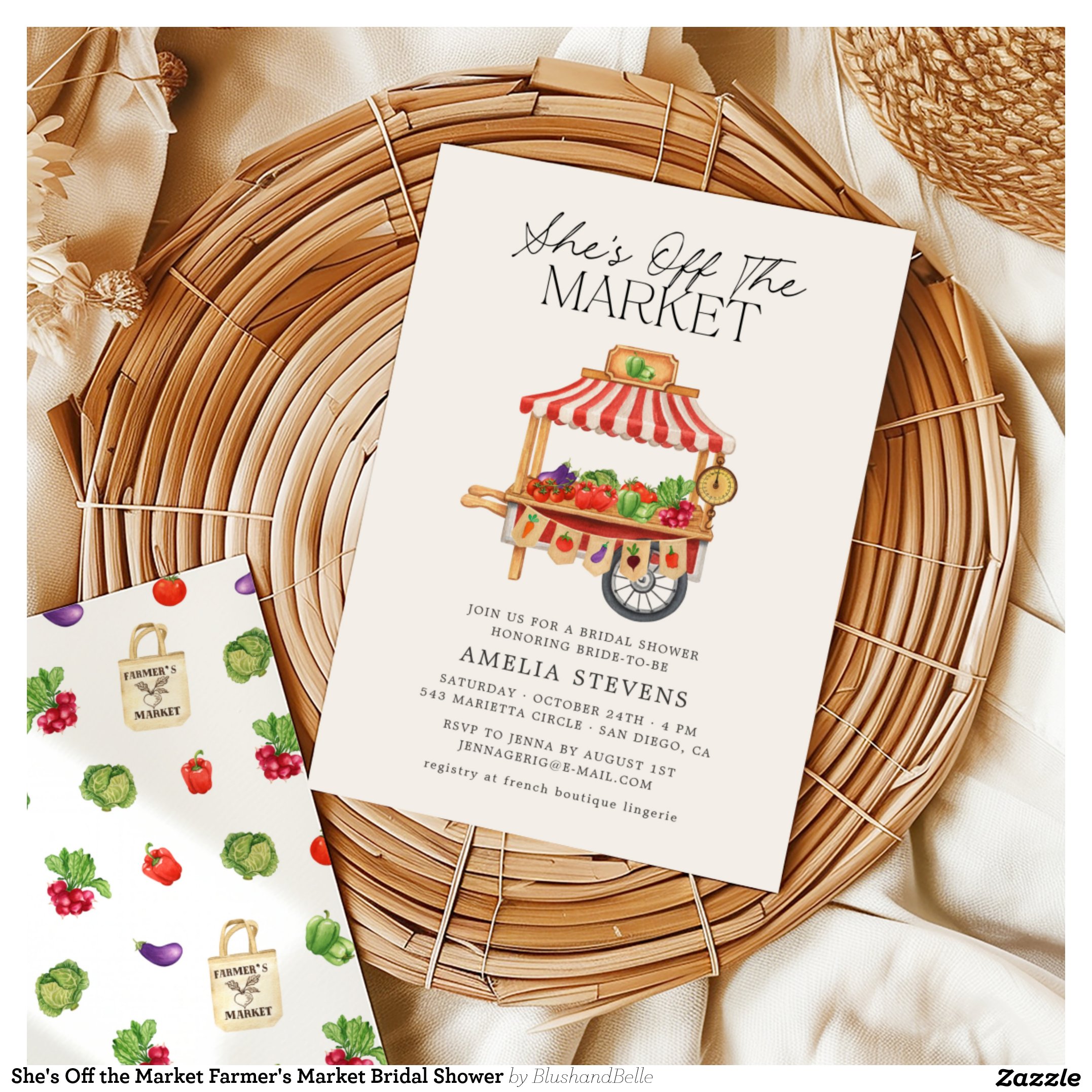She's Off the Market Farmer's Market Bridal Shower Invitation