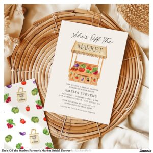 She's Off the Market Farmer's Market Bridal Shower Invitation