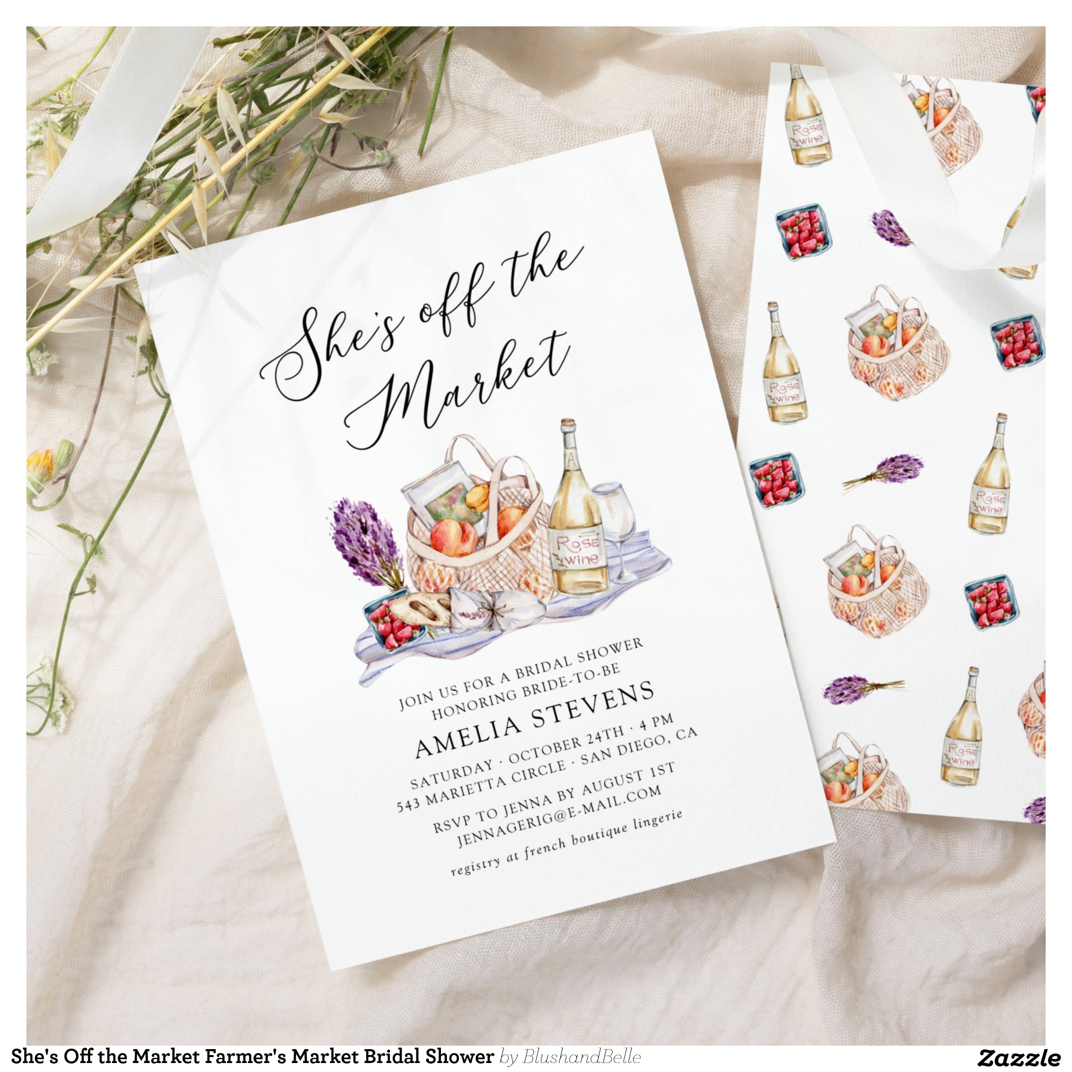 She's Off the Market Farmer's Market Bridal Shower Invitation