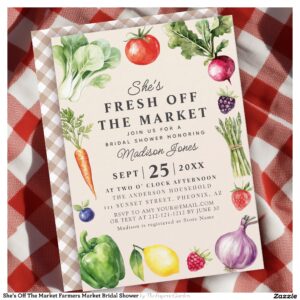 She's Off The Market Farmers Market Bridal Shower Invitation