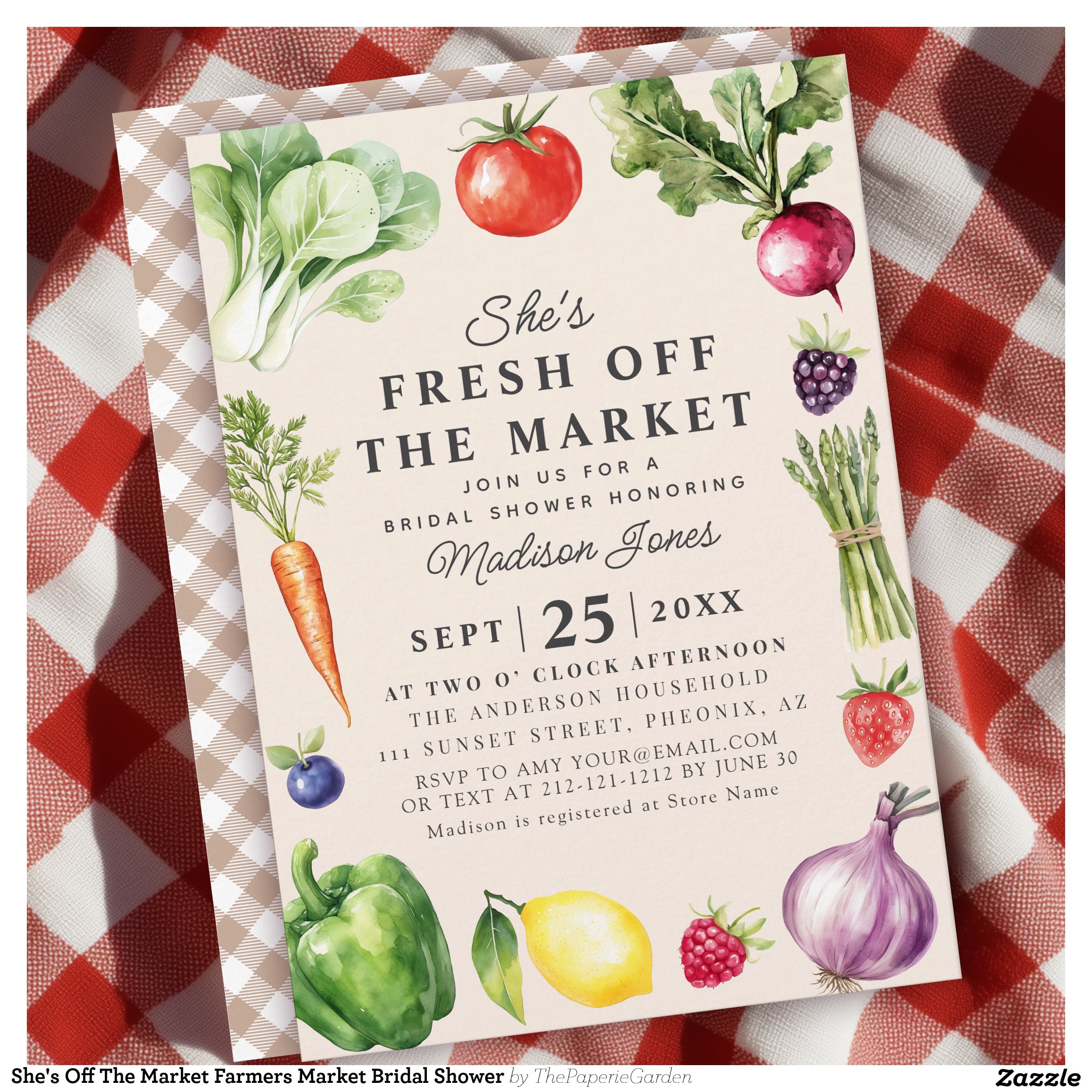 She's Off The Market Farmers Market Bridal Shower Invitation