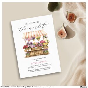 She's Off the Market Flower Shop Bridal Shower Invitation