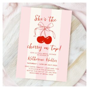 She's the Cherry on Top Bridal Shower Invitation