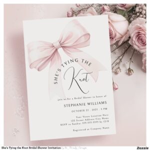 She's Tying the Knot Bridal Shower Invitation