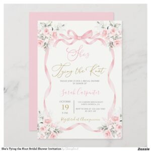 She's Tying the Knot Bridal Shower Invitation