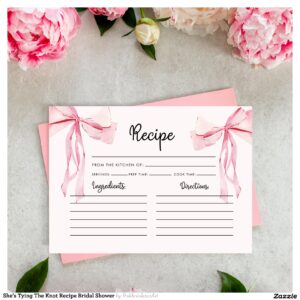 She's Tying The Knot Recipe Bridal Shower Enclosure Card