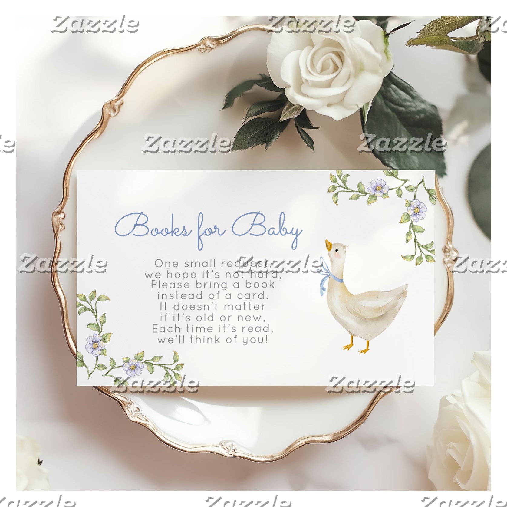 Silly Goose wildflower Books for baby ticket Enclosure Card